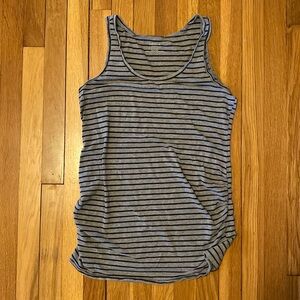 Motherhood Maternity gray and black striped tank, M